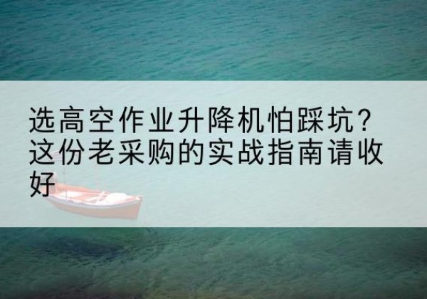 阜宁高空作业升降机厂家推荐-选高空作业升降机怕踩坑？这份老采购的实战指南请收好