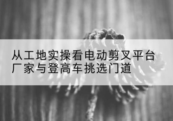阜宁电动剪叉升降平台厂家-从工地实操看电动剪叉平台厂家与登高车挑选门道